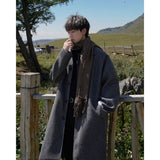 Bonsir Winter Thicke Woolen Coat Men Warm Fashion Casual Long Woolen Coat Men Korean Loose Trench Coat Mens Overcoat Large Size M-5XL