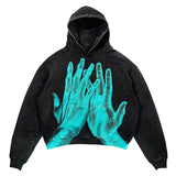 Bonsir Oversized Palm Fancy Print Hoodie Men and Women 2023 Punk Y2K Street Loose Casual Gothic Retro Clothes Tops Hoodies