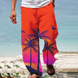 Bonsir Casual Loose Drawstring Waist Men's Pants Spring Summer Fashion Graphic Printed Beach Long Pant Hawaii Men Vacation Trouser