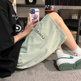 Bonsir Men's Shorts Knitted Embroidery Logo Loose Summer Jogger Shorts for Lovers Five-point Casual Sports Pants Cotton Male Clothing