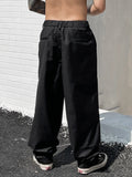Bonsir Hot Sale Baggy Wide Leg Casual Pants for Men, Y2k Fashion Loose Fit Soft Cotton Trousers Ruffled Hallen Trousers Pantalones