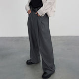 Bonsir Solid Long Pants Men's Fashion Casual Pants Man Spring Summer Fall Loose Pleated Suit Pants Original Trendy Design LGBT Clothing
