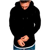 Bonsir New Men's casual fashion solid color long-sleeved T-shirt with Hood Summer casual sports long-sleeved T-shirt