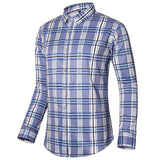 Bonsir Men's Vertical Striped Shirt Red Striped Plaid Large Size Square Collar Shirt Men's Long Sleeve Casual Shirt Men's Fashion M-7XL