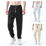 Bonsir Chinese Style Pants Men long Sweatpants Trousers Men Casual Lightweight Spring Summer Men Joggers