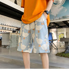 Bonsir Anime Graffiti Mens Summer Casual Shorts Neutral Fashion Hip Hop Cotton Sweat Short Pans  Men's Joggers Beach Short Sweatpants