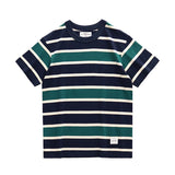 Bonsir Summer Stripe T-Shirt Men And Women Classic Streetwear Fashion Ins Trend Vintage O-Neck Cotton Youth Couple Short-Sleeved Tops