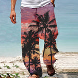 Bonsir Casual Loose Drawstring Waist Men's Pants Spring Summer Fashion Graphic Printed Beach Long Pant Hawaii Men Vacation Trouser