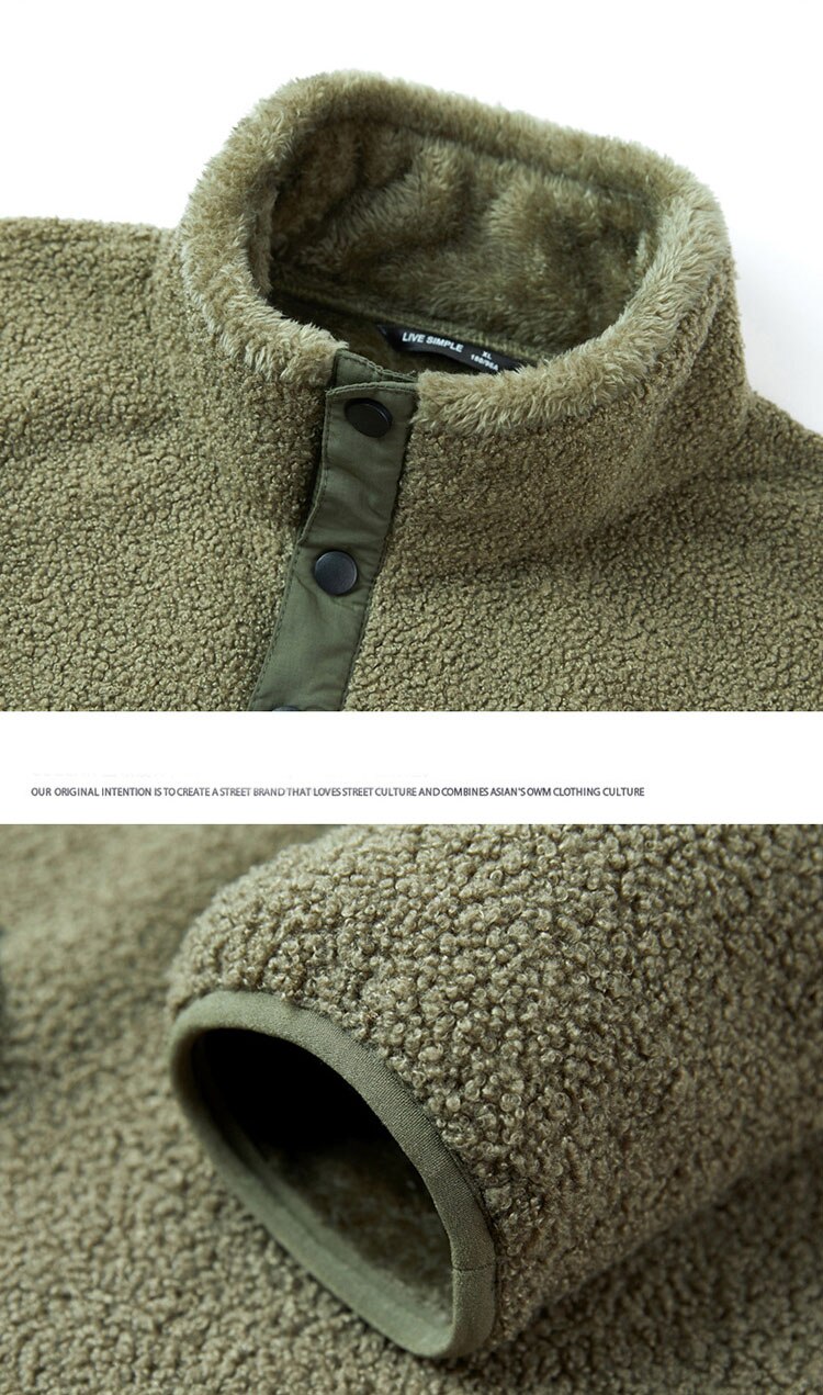 Bonsir Lamb Wool Coat Men Women Couple Cashmere Fleece Thicken Jacket Fashion Warm Outerwear