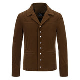 Bonsir Autumn New Men's Jacket Quality Fashion British Style Casual Lapel Golden Velvet Coat