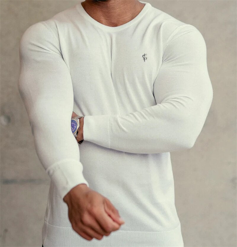 Bonsir Autumn High Quality Fitness Men T-shirt Bodybuilding Slim Shirts O-neck Long Sleeves Cotton Tees Tops Gyms Workout new in