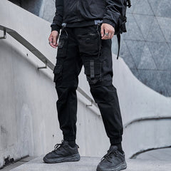 Bonsir Joggers Cargo Pants for Men Hip Hop Functional Style Harem Trousers Streetwear Techwear Pants Male