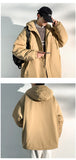 Bonsir New Fashion Hooded Warm Coat Men Casual Oversize Jacket Loose Baggy Streetwear Front Pocket Hiphop Clothing