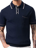 Bonsir Men's Polo Shirt with Turn-down Collar and Short Sleeves - Breathable Casual Summer Top for Men