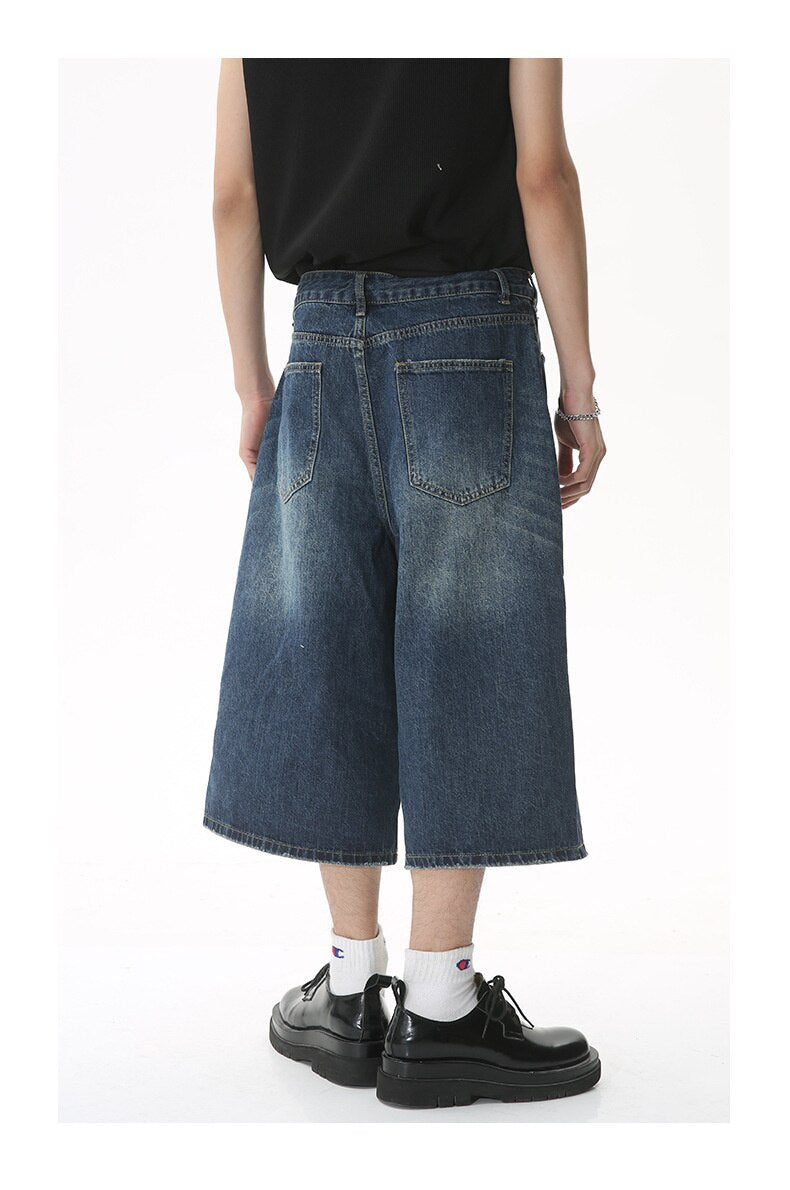 Bonsir Men's Summer New Jeans Korean Style Loose Wide Leg Flare Denim –  bonsir