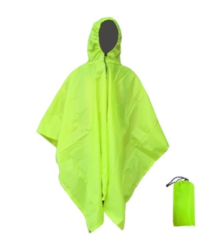 Portable Multifunctional 3 In 1 Rain Coat Hiking Camping Raincoat Poncho Mat Awning Durable Outdoor Activity Rain Gear Supplie