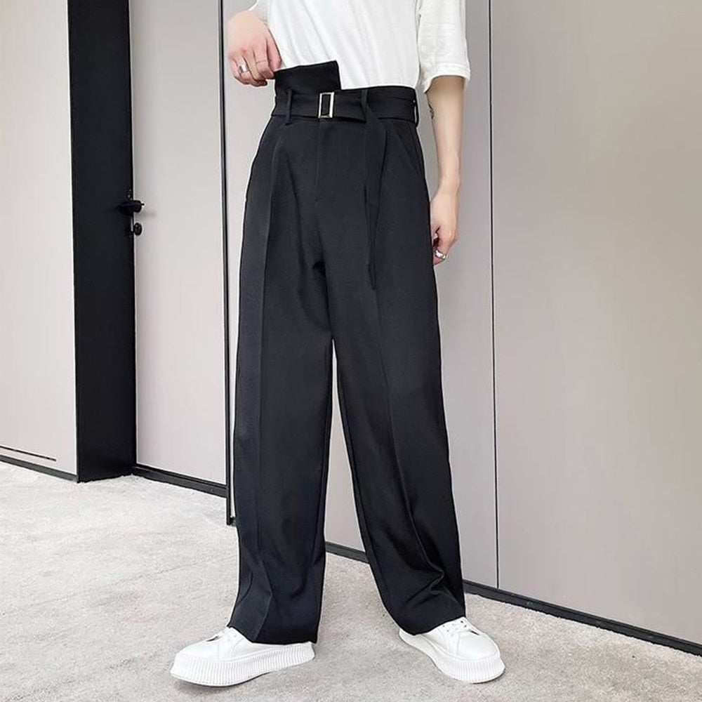 Bonsir New Trend Loose Wide Leg Fashion Suit Pants Men High Waist Casu –  bonsir