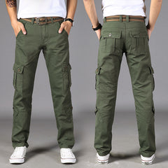 Bonsir Hot Sale Autumn Men's Cargo Pants Pure Cotton Casual Straight Loose Cargo Trousers Military Work Pants for Male B118