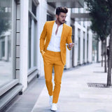 Bonsir Latest Design Mens Luxurious Business Men's Suit for Wedding Party Tuxedos Slim Fit Peak Lapel Pink Suits Male(Jacket+Pants)