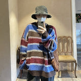 Bonsir Winter Stripe Sweater Men Warm Fashion Casual Knit Pullover Men Korean Loose Oversize Long Sleeve Sweater Mens Jumper Clothes