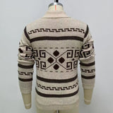 Bonsir Mens Knitted Coat Long Sleeve Jacquard Pocket Sweater Cardigan Jacket Solid Thick Warm Casual Cardigan Knitting Sweatercoat
