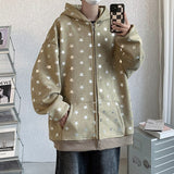 Bonsir Golden Star Thickened Zipper Hoodies Men Oversized Suede Fashion Male Hooded Cardigan Hip Hop New Unisex Clothing