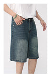 Bonsir Summer Denim Shorts Men's Loose Korean Style Retro Short Jeans Fashion Washed Casual Knee Length Pant New Streetwear