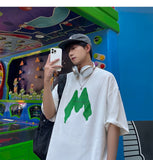 Bonsir Summer new 280g pure cotton men's short sleeved t-shirt trendy couple China-Chic printed loose half sleeve 2023 white t shirt