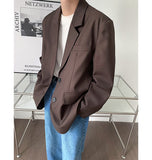Bonsir Men's High-quality Casual Suit Jackets Formal Western-style Clothes Loose Black/brown/green Blazers Business Coats S-XL