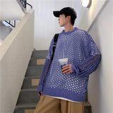 Bonsir Men's And Women's Hollow Fishnet Clothes Thick Thread Pullover Knitted Sweater Men's And Women's Tops