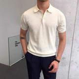 Bonsir Summer Knitted Polo Shirt Solid Color Business Casual POLO Men Short Sleeve Shirt High Quality Golf Shirts Mens Clothes P66