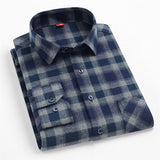 Bonsir Mens Designer Clothes Plaid Flannel Casual Shirt Long Sleeve 100Cotton High-quality Brand Fahison Spring Autumn Regular Blouses