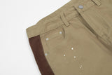 Bonsir High Street Side Patchwork Khaki Cotton Baggy Men Cargo Jeans Pants New Fashion Hip Hop Casual Straight Long Trousers Pantalones