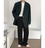 Bonsir Men's High-quality Casual Suit Jackets Formal Western-style Clothes Loose Black/brown/green Blazers Business Coats S-XL