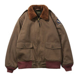 Bonsir Winter Men Vintage Bomber Jacket Army Green Warm Fur Collar Fleece Thicken Outdoor Casual Loose Zipper Pockets Male Cotton Coats