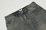 Bonsir High Street Letter Stars Embroidery Ripped Retro Mens Denim Trousers Washed Straight Oversized Loose Harajuku Jeans Pants
