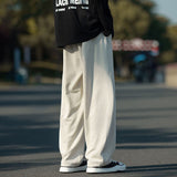 Bonsir Drawstring Men Wide Leg Pants Solid Color Fashion Casual Large Size Trousers Elastic Waist Hip Hop Brand Male Pants