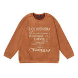 Bonsir High Street Letter Embroidery Suede Sweatshirts for Men and Women Retro Round Neck Pullover Casual Oversize Autumn Winter Hoodie