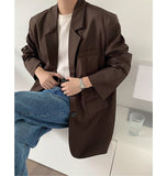Bonsir Men's High-quality Casual Suit Jackets Formal Western-style Clothes Loose Black/brown/green Blazers Business Coats S-XL