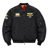 Bonsir Men's Loose Flight Jacket Thick Military Tactical Bomber Jacket Cotton-Padded Cargo Baseball Jacket Men