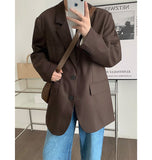 Bonsir Men's High-quality Casual Suit Jackets Formal Western-style Clothes Loose Black/brown/green Blazers Business Coats S-XL