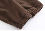 Bonsir Lamb Fleece Mens Jacket Fashion Letter Embroidered Sweatshirt Half Zipper Pullover Couple Outerwear Loose Sweatshirt Jacket