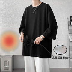 Bonsir High Quality Men Oversized Ice Silk T Shirts Summer Mens Half Sleeve Fashions Harajuku T-Shirt Male Solid Simple Daily Tees