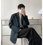 Bonsir Men's High-quality Casual Suit Jackets Formal Western-style Clothes Loose Black/brown/green Blazers Business Coats S-XL