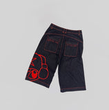 Bonsir zY2k Fashion Summer Gym Shorts Jeans Hip Hop Animation Embroidery Harajuku Casual High Streetwear Pants Basketball Short