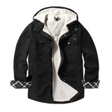 Bonsir Winter Thicken Jacket Warm Men's Solid Color Hooded Plush Paded Man Wool Baseball Casual Clothing Hip Hop Zip Sweatshirts Coats
