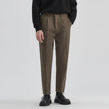 Bonsir Winter Fall New Fashion Men's High End Woollen Casual Ankle Length Pants Businessmen Korean Style Thicken Warm Versatile Trouser