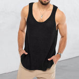 Bonsir Summer Men's Latest Casual Tank Tops Mens Streetwear Knitted Vest Men's Sleeveless Hollow Out Tshirt EU Size