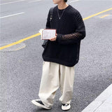 Bonsir Men's And Women's Hollow Fishnet Clothes Thick Thread Pullover Knitted Sweater Men's And Women's Tops