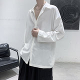 Bonsir New Men's Casual Blouse Shirt Solid Loose Tops Long Sleeve Shirts Spring Autumn Summer Casual Handsome Men Shirt 4 Colors